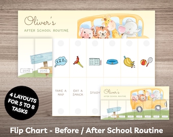 Naschoolse routine flip-over voor kleuters Ochtendchecklist Vóór schoolroutineschema Naschoolse regels met afbeeldingen 0002