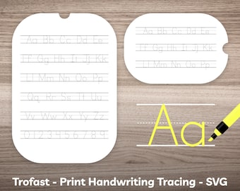 Alphabet and Number Tracing Board Flisat Trofast Lid Insert SVG Laser Cut File for Kid Dry Erase Print Handwriting Practice Writing Letter