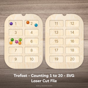 Counting Flisat Insert SVG Template for Large Trofast Bin Lid Laser Cut File for Kids Number Learning Math Count Board Digital Download