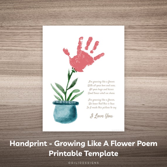 Personalized Mom Birthday Gift. Mothers Day Gift Flower Handprint Gift From  Kids. Printable DIY Gift for Mom. Baby Keepsake Digital Download -   Denmark