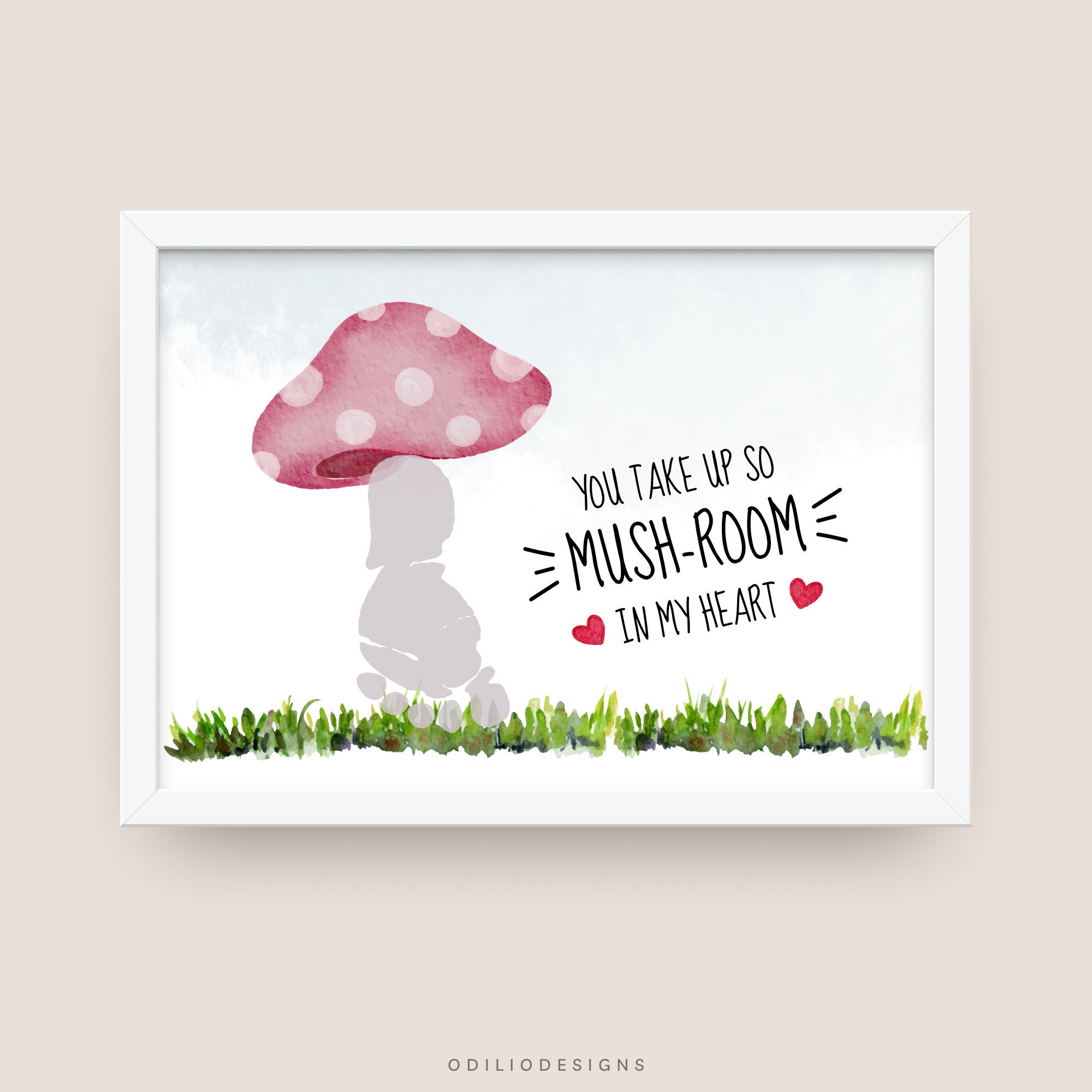 Printable Valentine's Day Footprint Art: So Mushroom in My Heart -…