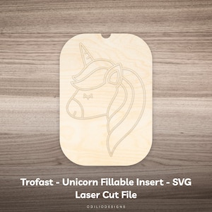 Fillable Unicorn Flisat Insert Trofast Bin Lid SVG Laser Cut File for Colors Learning & Kids Sensory Activity with Colored Sensory Filler