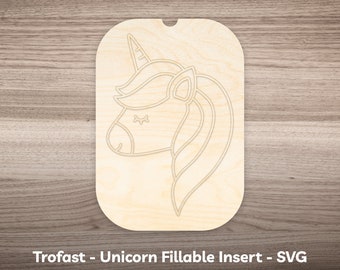 Fillable Unicorn Flisat Insert Trofast Bin Lid SVG Laser Cut File for Colors Learning & Kids Sensory Activity with Colored Sensory Filler