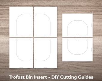 Trofast Lid Insert Cardboard Cutting Template for DIY Flisat Table & Large Small Trofast Bin Insert Printable PDF Letter A4 Paper Manual Cut
