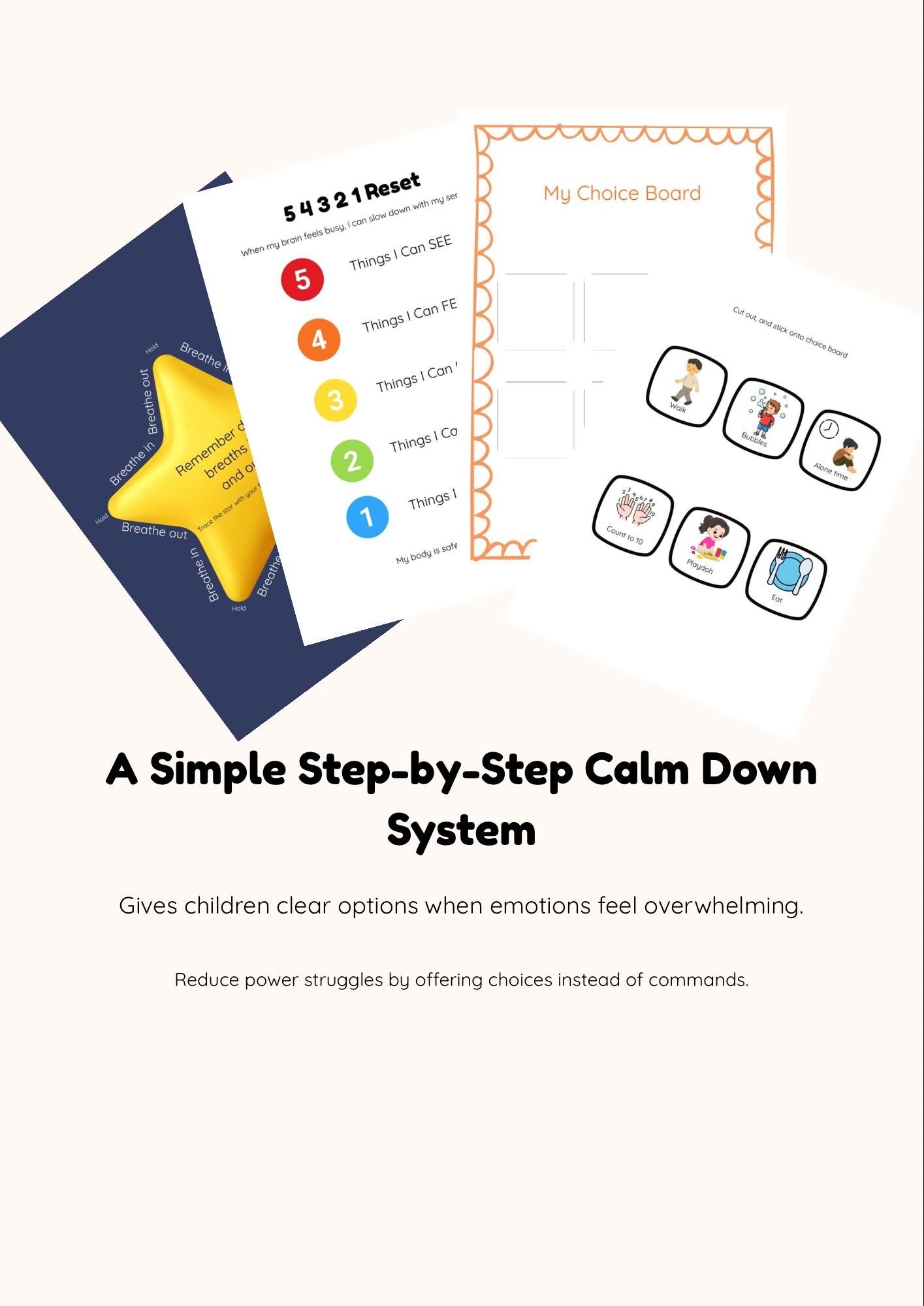 ADHD Emotional Regulation Toolkit for Kids | Calm Down, Routine Charts ...
