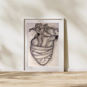 Healing Heart Sketch/Art Piece/Art Print/Digital Print/Downloadable/Wall Art