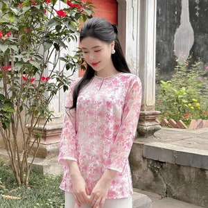 Do lam di chua, do bo phat tu/silk pajamas set Vietnamese included pant for temple/ pink phap phuc