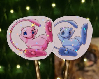 Pokemon Mew pegatina brillante Glitzern Glanz vinilo Aufkleber