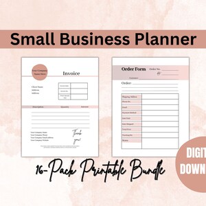 Printable business planner, small business side hustle, New business launch, professional business planner, modern business startup plan
