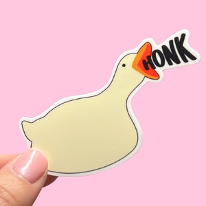 HONK! Goose Sticker | Vinyl Weather Waterproof Glossy | Cute Meme Stickers for Laptop Water Bottle Car Window Smile Stationary