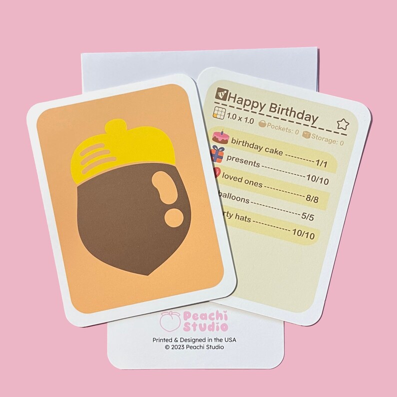 Animal Crossing Happy Birthday DIY Recipe Card Cute Greeting Card ...