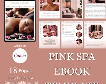 PInk Spa Ebook Template, Skincare template, Business Template for Spa, Esthetician Resource, Canva Business Template, Spa Book Guide