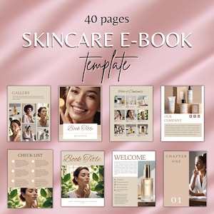 Skincare Ebook Template | Beauty Essentials Ebook | Skin Care Ebook Template | Minimalist Skincare Ebook | Canva Template | Skincare Routine