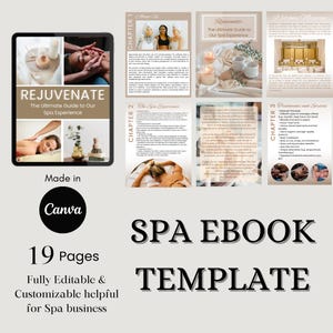 Spa Ebook Template, Skincare template, Business Template for Spa, Esthetician Resource, Canva Business Template, Spa Book Guide