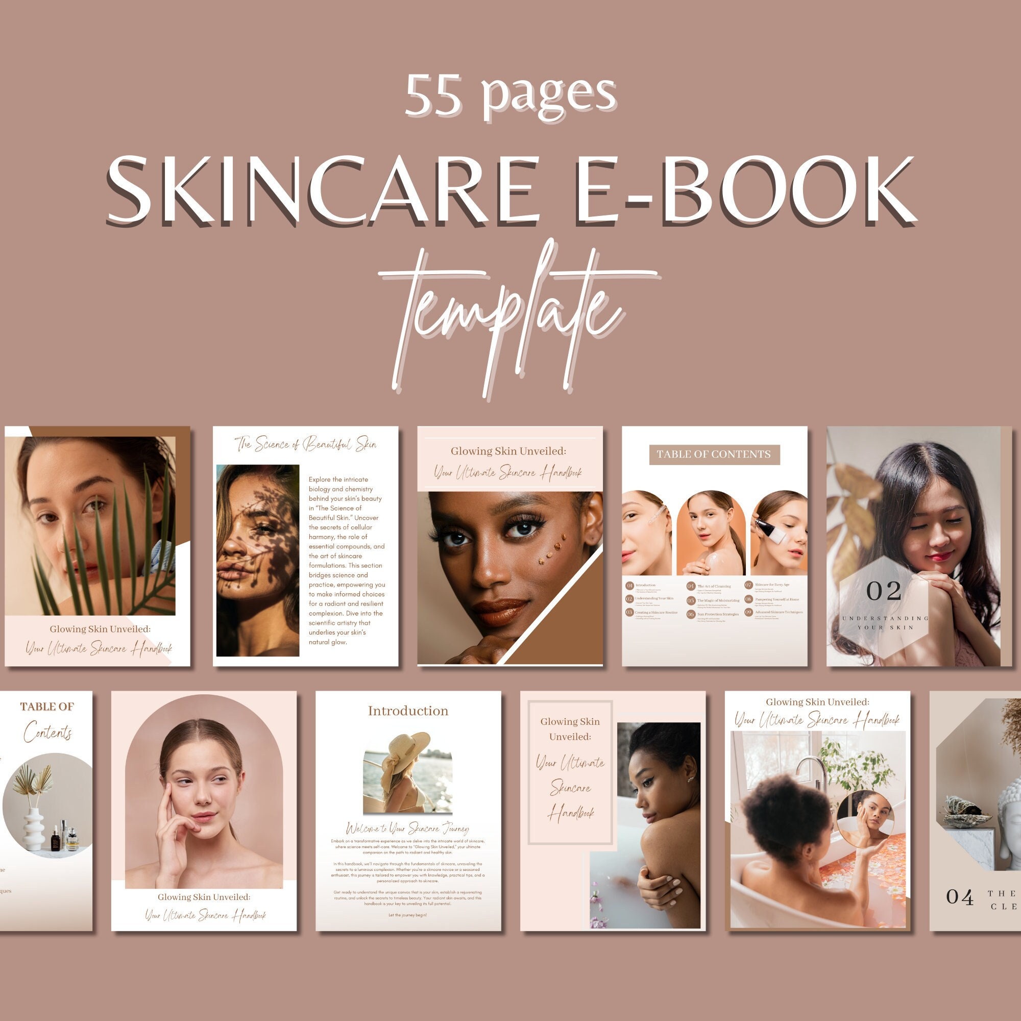 Skincare Ebook Template | Beauty Essentials Ebook | Skin Care Ebook Template | Minimalist Skincare Ebook | Canva Template | Skincare Routine