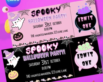 Halloween Invitation, Halloween Ticket Invitations, Halloween Tickets, Editable Halloween Party Invitation, Ticket Halloween Party Download
