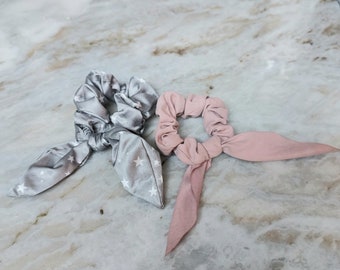 2 pcs scrunchie  1 star scrunchie 1 peach scrunchie