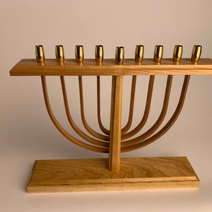 Handcrafted Cherry Hanukkah Menorah
