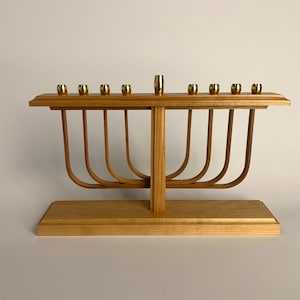 Handcrafted Cherry Hanukkah Menorah