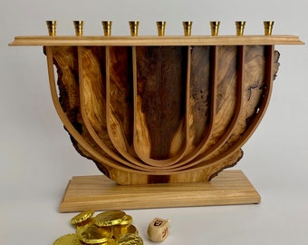 Large Handmade One of Kind Hanukkah Menorah
