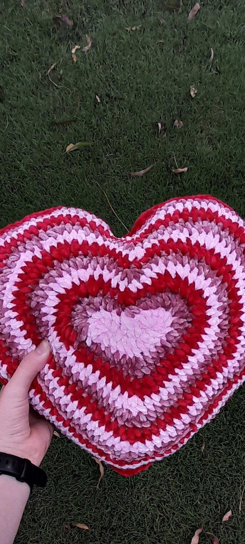 Crochet Valentines Heart Pillow, Crochet Heart Pillow - Etsy
