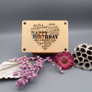 Handgemachte Holzkarte, perfektes Geldgeschenk, Geschenkkarte zum Geburtstag, Geschenkverpackung