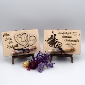 Holzkarte, Geldgeschenk, Geschenkkarte - Hochzeit -, Geldscheinhalter aus Holz , Geschenkverpackung zur Heirat, Hochzeit, Trauung