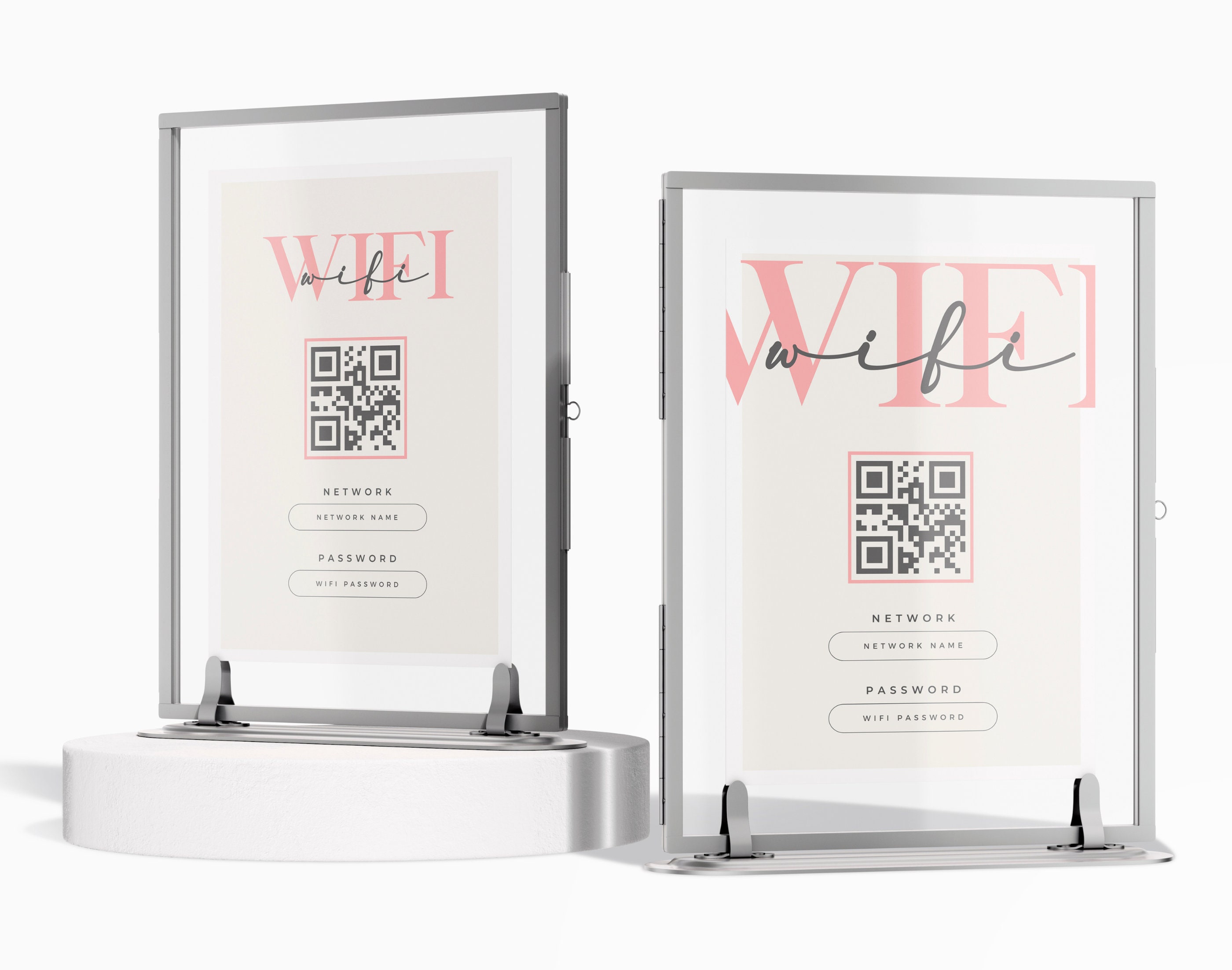 Wifi QR Code Sign, Printable Wifi Sign, Editable Wifi Password Sign ...