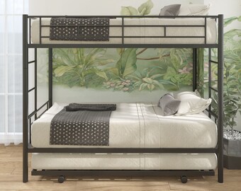 For Kids Bedroom Twin over twin bunk bed with Trundle & Ladder