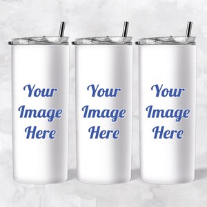 15oz Tumbler Mockup | Transparent PNG file | Dye sublimation Skinny Tumbler Wrap | Easy to use | Canva Mockup White Watercolor Background