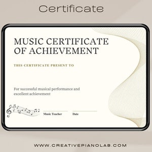 Music Certificates, Achievement Award, Printable Music Awards, PDF Music Certificates, School Certificates, Instant Download