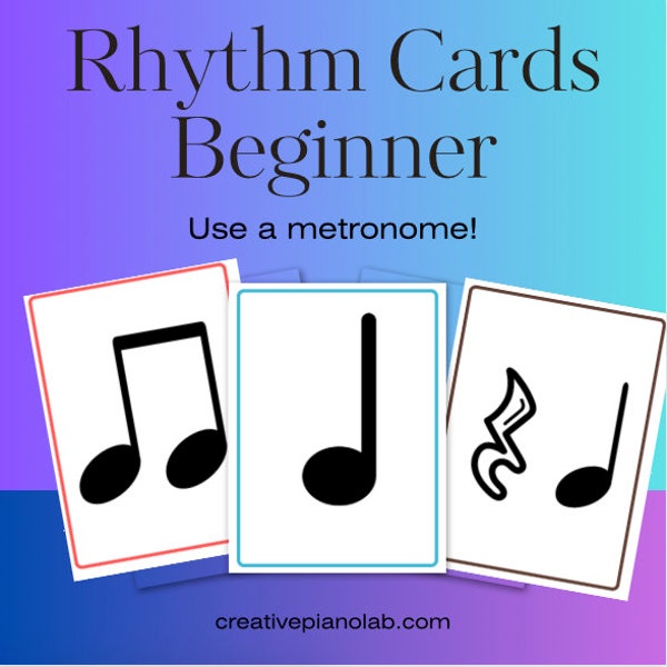 Music Rhythm Card Game with metronome! Beginner note durations. Clap and count the beats. Put the beat into your hands and feel the rhythm!