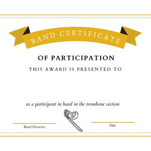 Band Editable Certificates! Mega Pack-21 Certificates: Woodwind, Brass ...