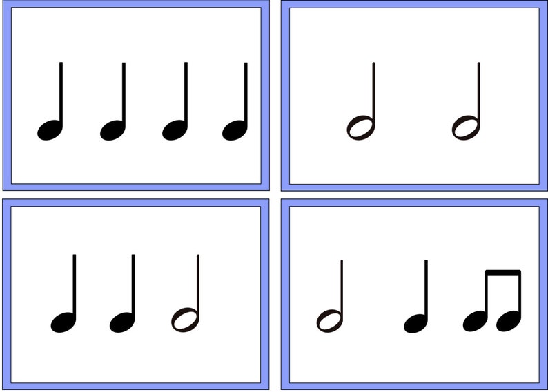Rhythm Music Flash Cards. Elementary and Intermediate Skill Level, Clap and Count to Learn Your