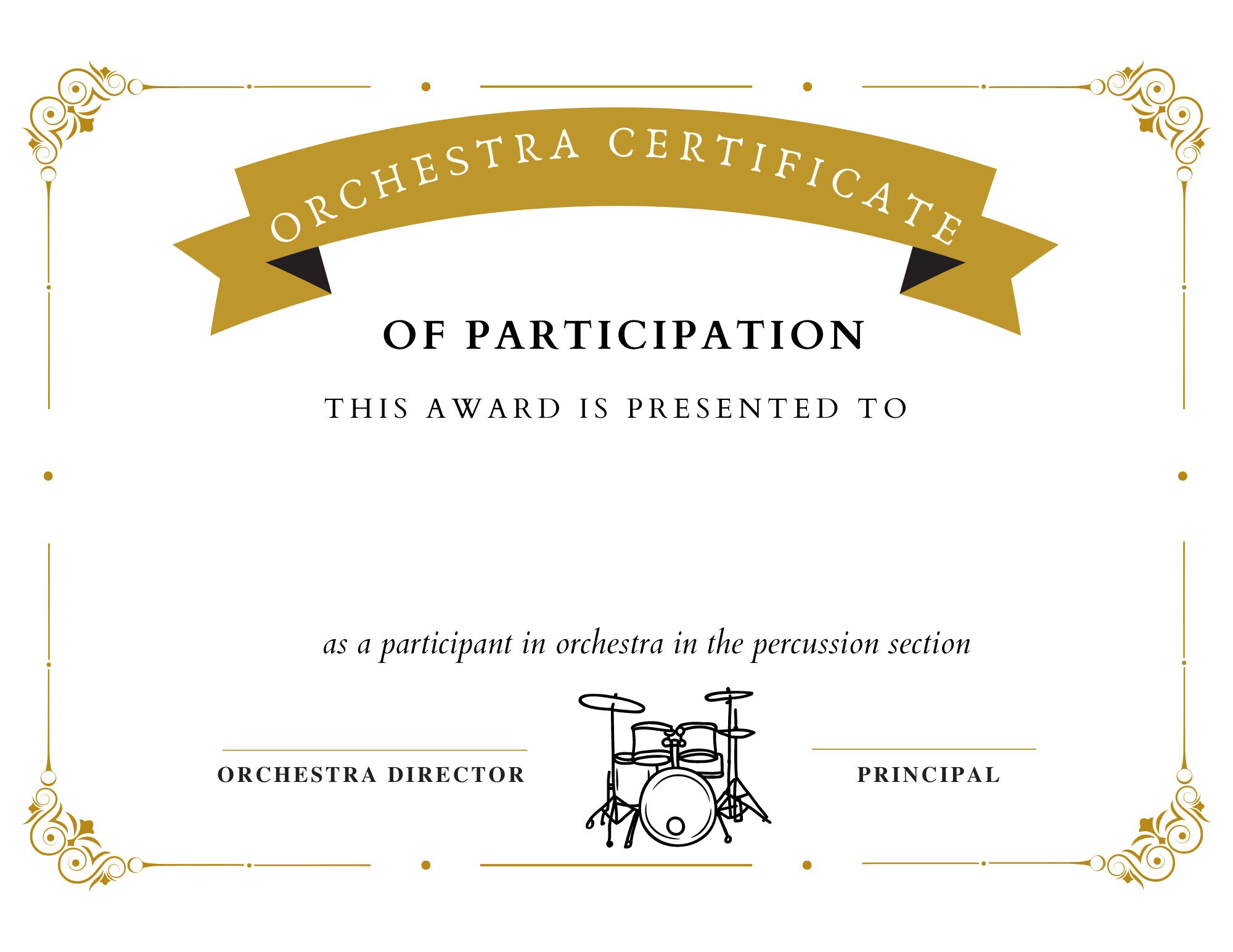 Orchestra Editable Certificate Mega Pack-5 Certificates: Violin, Viola,  Cello, Bass, Percussion - Etsy Canada