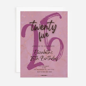 Birthday invitation-pink