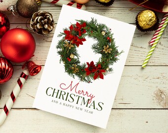 リースのクリスマスカード