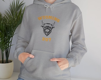 Wyoming 307 Sweatshirt; Büffelkopf-Sweatshirt; Geschenk für Wyoming Studenten; 307 Sweatshirt; Wyoming Bekleidung; Geschenk für Cowboy; Unisex