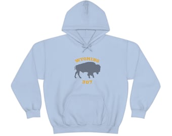 Wyoming 307 Sweatshirt; Buffalo Sweatshirt; Gift for Wyoming Student; 307 Sweatshirt; Wyoming Apparel; Gift for Cowboy; Wyoming Buffalo