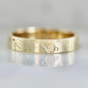 天体バンドリング、月と星のリング、太陽バンドリング、天体結婚指輪、14Kゴールドフィルドバンド、スターリングシルバーバンド、彼女へのギフト