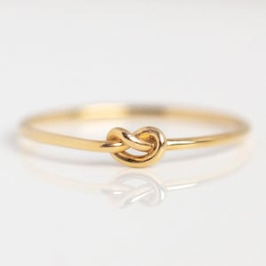 Solid Gold Knot Ring, 14k Solid Yellow Gold Stackable Knot Rings, Delicate 14k Knot Ring, Dainty Gold Ring, Thin Gold Knot Ring, Love Knot