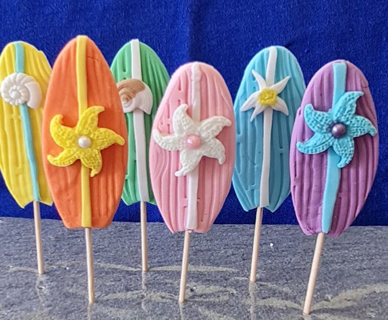 Set of 6 Surfboards Beach Theme Cake Decorations DIY Etsy Australia