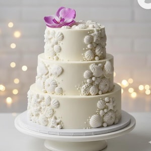 Essbare Zucker Muscheln Seestern Kuchen Cupcakes Dekorationen Weiß Hochzeiten Geburtstag Baby Shower