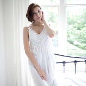 Bohemian 100% cotton night gown Victorian style sleeveless sleepwear night dress