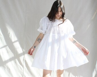 Women pure cotton swiss dot feminine white short dress Victorian nightdress sleepwear nightgown