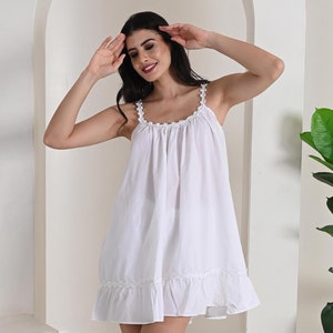 Organic cotton sleeveless nightgown hot sale
