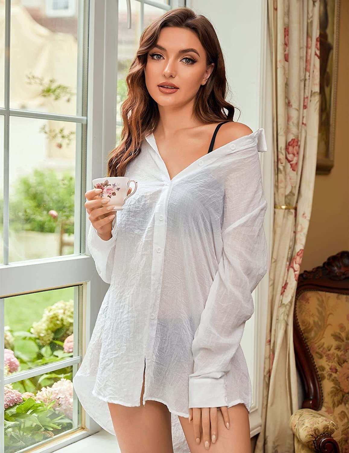 Cathalem Push up Bra Lingerie Set Women's Lace Nightgown Sling