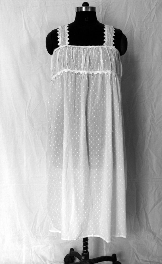 100 cotton night dress for women Naomi Women's Sleeveless Cotton Nightgown White / LRG (12-14) main image 0