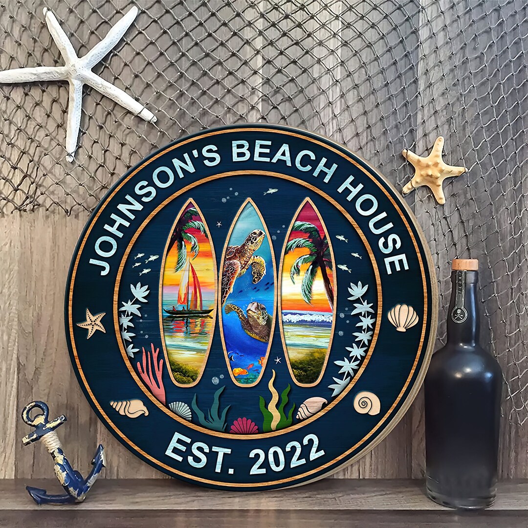 Personalized Beach Home Sign Housewarming Gift Beach House Etsy