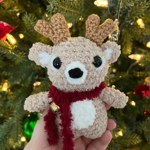 Crochet Amigurumi Fluffy Reindeer